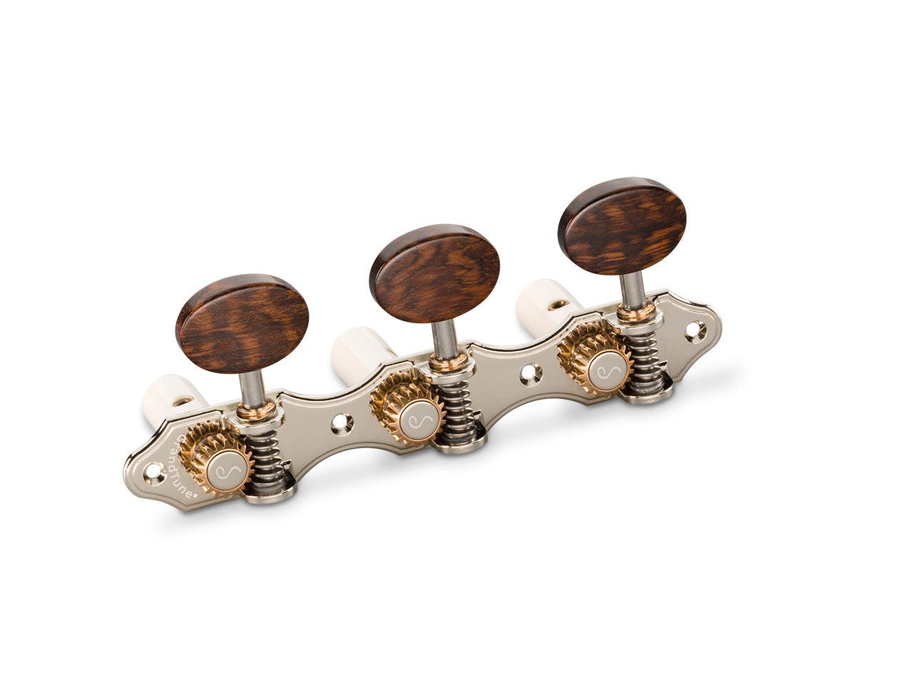 Schaller GrandTune Hauser Tuning Machines - Nickel /Snakewood /White Deluxe